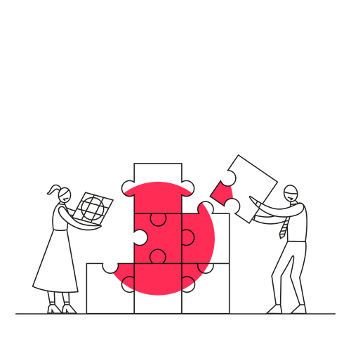 Value Illustrations Base Aligned team up and collaborate